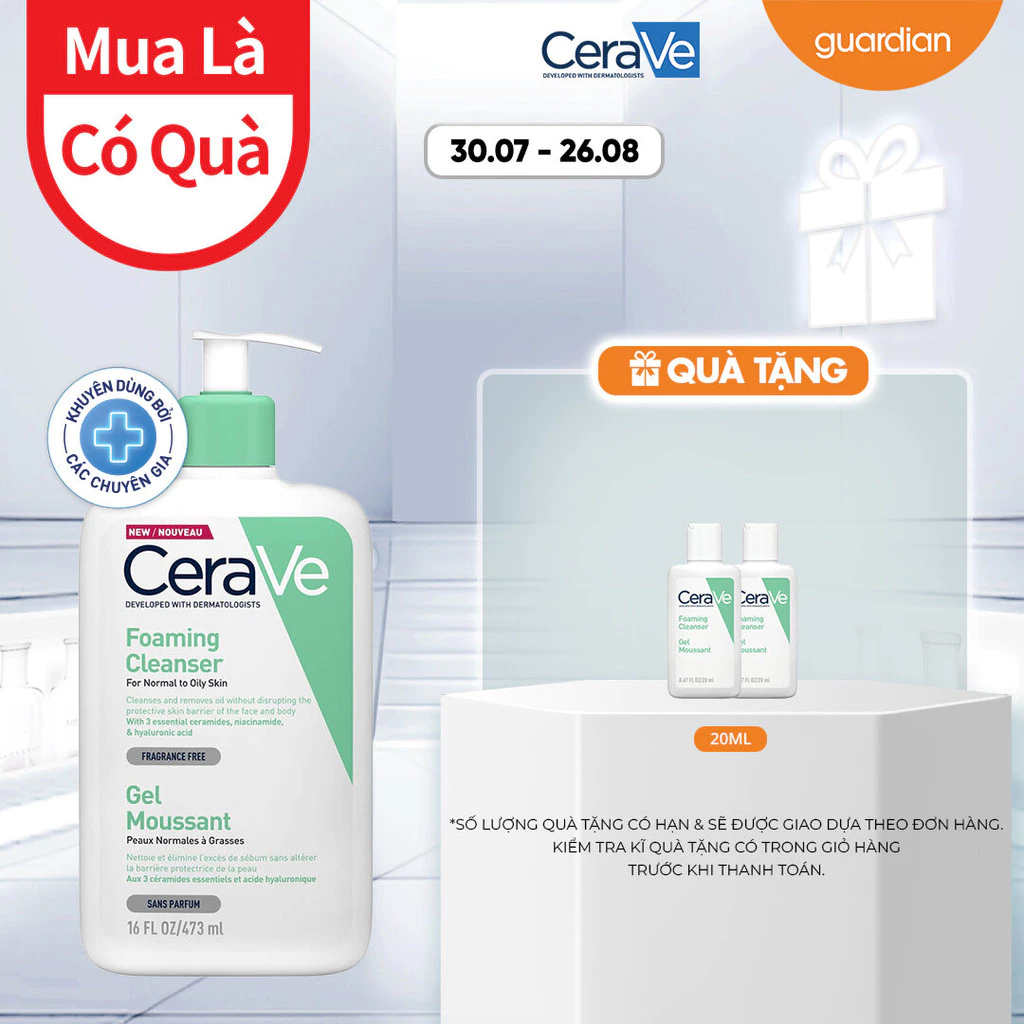 Sữa Rửa Mặt Tạo Bọt Cerave Foaming Cleanser Sạch Sâu Cho Da Thường Đến ...