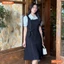 Đầm thiết kế BEMINE cổ đức eo đính nơ dáng chữ A phù hợp đi làm-MT11045
