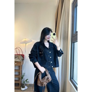 Áo khoác Jeans croptop 247Store Áo Khoác Bò Dáng Lửng Màu xanh bản thường Akhoacjean2907
