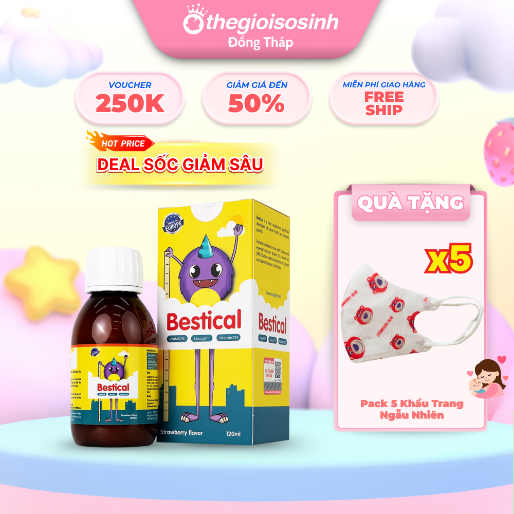 Bestical bổ sung canxi và vitamin d3k2 giúp tăng chiều cao vượt trội cho bé SSĐT