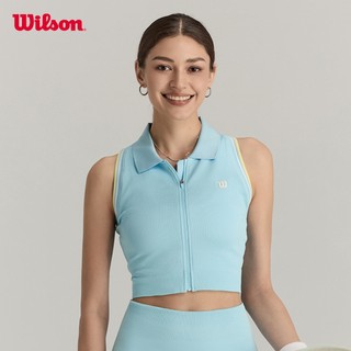 Wilson Seamless Full-zip Tank Áo Nữ Thể Thao Airy Blue Lemonade Classic Navy WW20051532