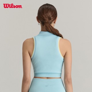 Wilson Seamless Full-zip Tank Áo Nữ Thể Thao Airy Blue Lemonade Classic Navy WW20051532