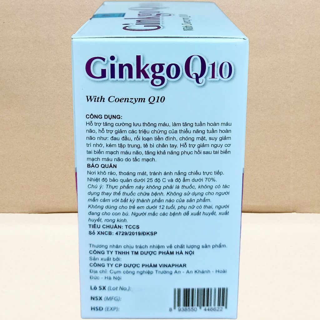 Combo 5 Hộp Ginkgo Q10 Tím - Hà Nội - Vinaphar - Vitamin Chữa Lành