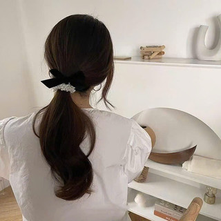 dây buộc tóc nơ đen đính ngọc tiểu thư nhẹ nhàng