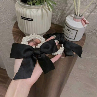 dây buộc tóc nơ đen đính ngọc tiểu thư nhẹ nhàng