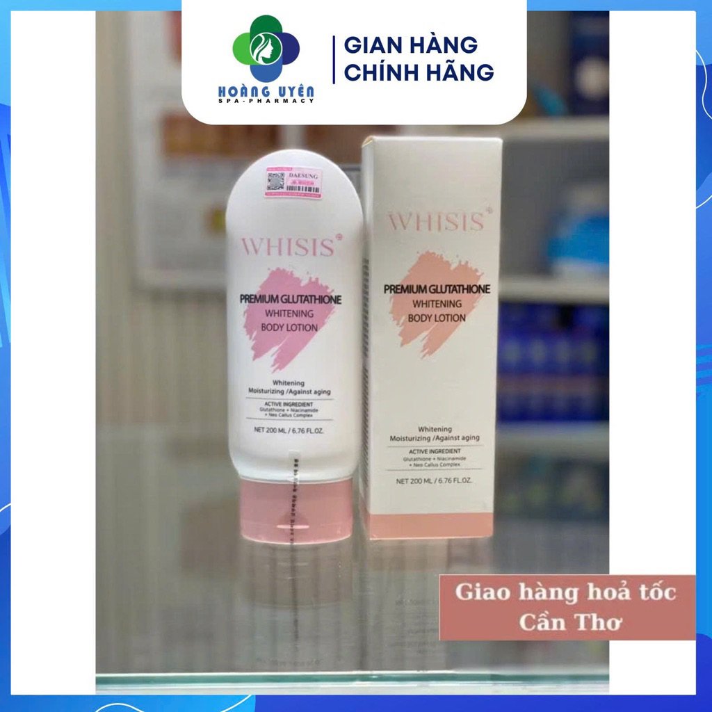 whisis premium glutathione whitening body lotion Dưỡng Thể Trắng Da Ban Đêm Whisis Premium Glutathione Whitening Body Lotion  200ml