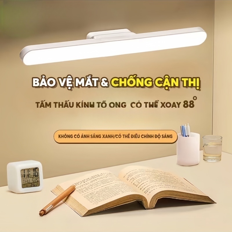 Đèn Học Thanh Gắn Tích Điện Bảo Vệ Mắt 3 Chế Độ Sáng, Đèn Led Dài 32cm Gắn Bàn Học, Bàn Trang Điểm, Tủ Trưng Bày, Làm Đè | BigBuy360 - bigbuy360.vn