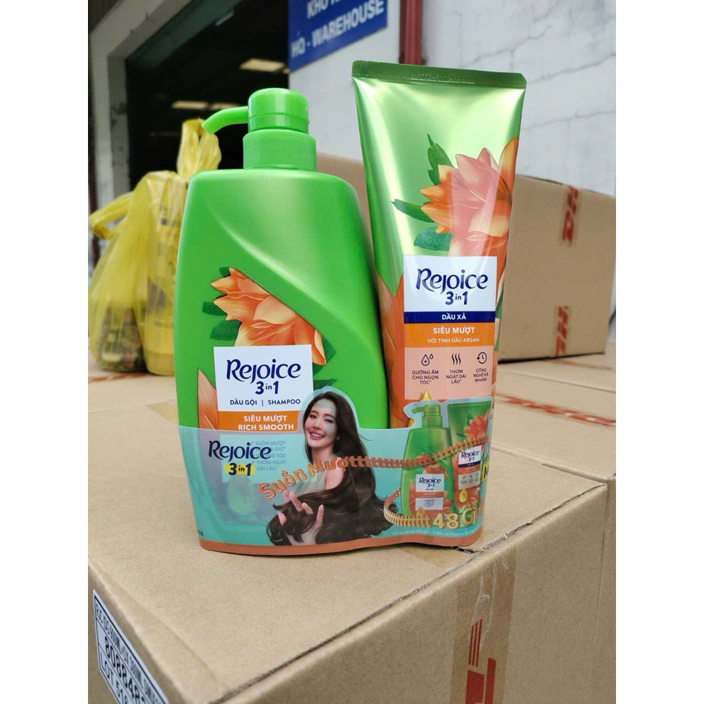 Dầu Gội REJOICE Siêu Mượt / Hoa Hồng Jeju/ Lavender Hàn Quốc/ Giảm Ngứa Da Đầu/ Nước Hoa Mẫu Đơn - Chai 900ML