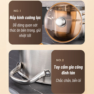 Nồi Hấp Inox 2 Tầng 28cm – Nồi Thép Không Gỉ Cao Cấp, Hấp Luộc Đa Năng,Dùng Cho Mọi Loại Bếp