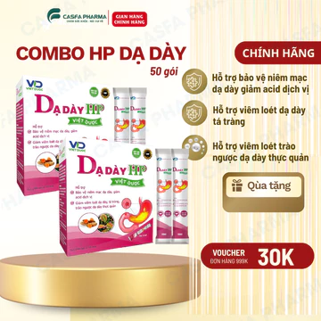 [Combo 2] Dạ dày HP Việt dược - Bảo vệ niêm mạc dạ dày, trào ngược dạ dày - Hộp 25 gói