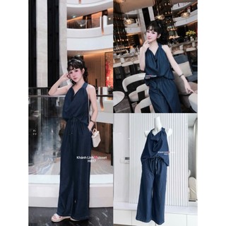 Set áo cổ yếm đổ rũ bồng phồng phối quần ống suông form rộng cá tính xinh xắn cho các nàng đi chơi - BaoTrang.clothes