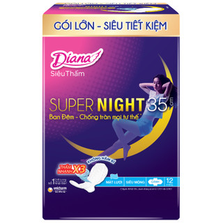 Băng Vệ Sinh Diana Siêu Thấm Supernight 35cm 12 Miếng/Gói - HÀNG CHÍNH HÃNG LÊ MINH HƯƠNG SHOP
