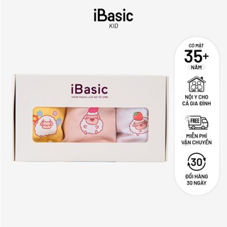 Hộp 3 quần lót bé gái iBasic cotton USA kháng khuẩn dạng đùi PANG009