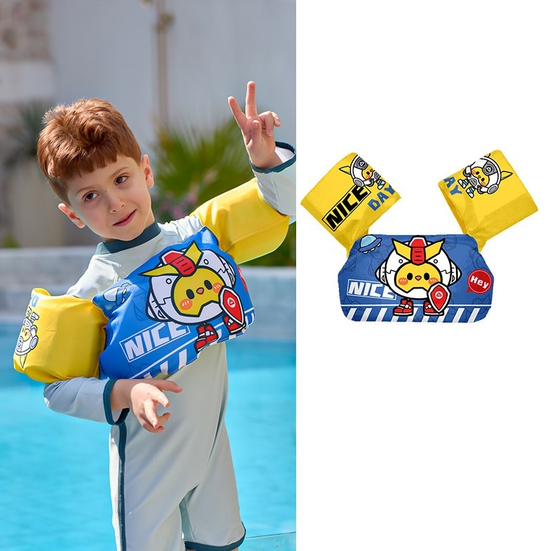 Áo phao - phao ngực chống lật cho trẻ em từ 2-8 tuổi, phao tập bơi liền tay cho trẻ em