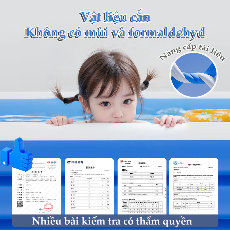 Trẻ em bơm hơi hồ bơi gia đình bơm hơi hồ bơi bền chất liệu PVC nhiều kích thước có thể lựa chọn với bơm không khí