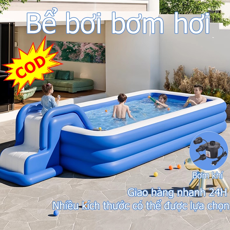 Trẻ em bơm hơi hồ bơi gia đình bơm hơi hồ bơi bền chất liệu PVC nhiều kích thước có thể lựa chọn với bơm không khí