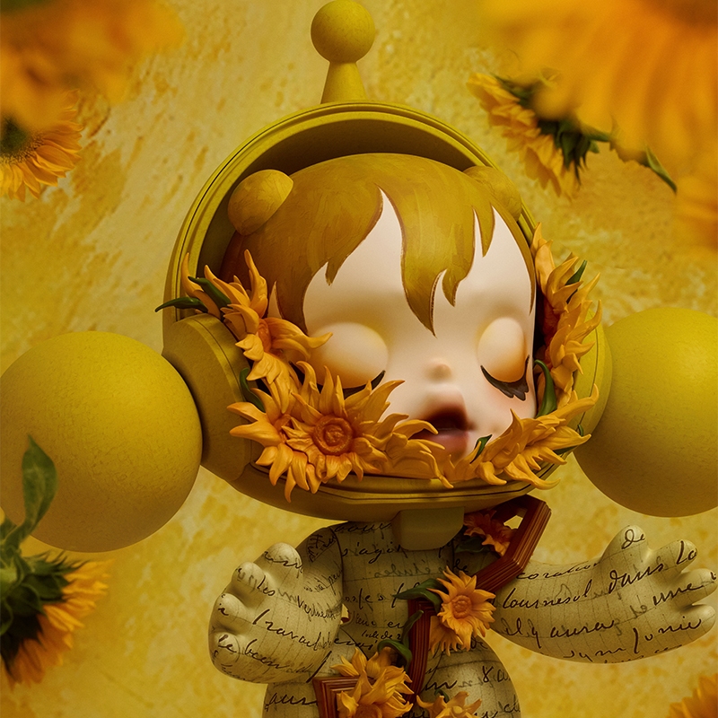 POP MART MEGA α SKULLPANDA 400% Van Gogh Museum Sunflowers