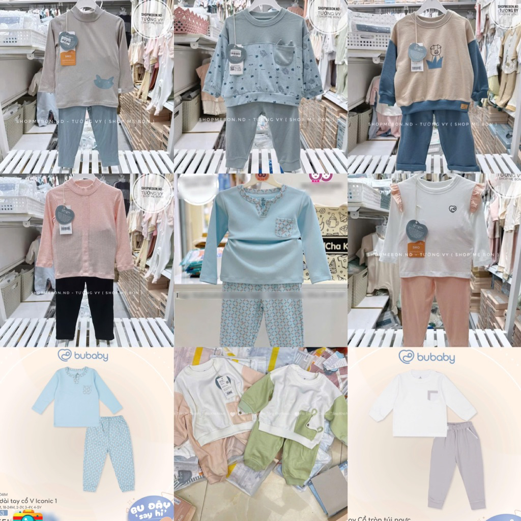 [BUBABY] Bộ Dài Tay Bu Baby Cho Bé 6m-5y | Shopee Việt Nam