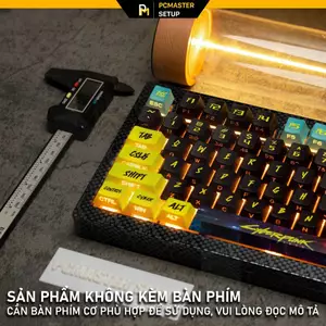 Keycap pbt xuyên led CyberPunk họa tiết in dyesub xuyên led side print doubleshot