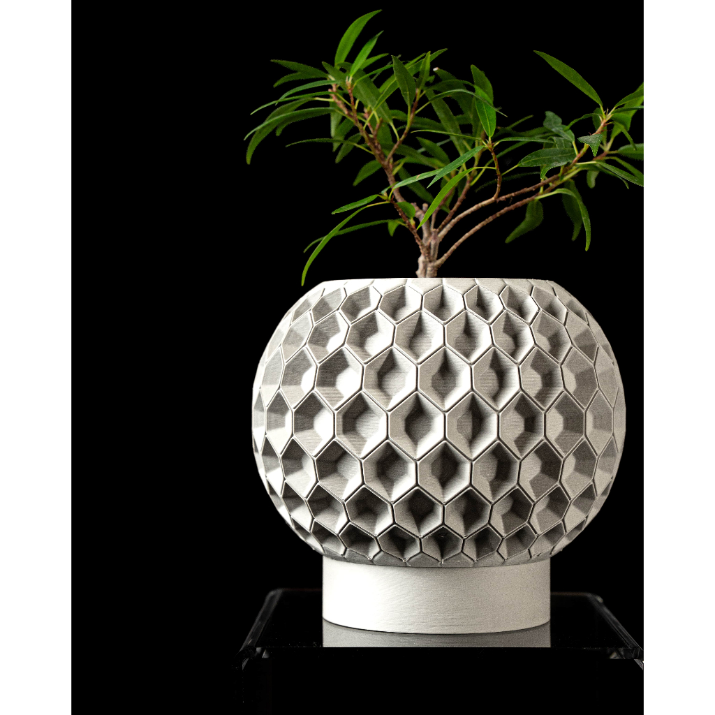 Chậu cây trang trí, tặng kèm nametag (quà tặng) - Mẫu Hexa - ArtPrint3D