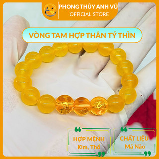 Vòng mã não vàng tam hợp thân tý thìn đã khai quang - cho nữ mệnh kim, thổ - may mắn tài lộc