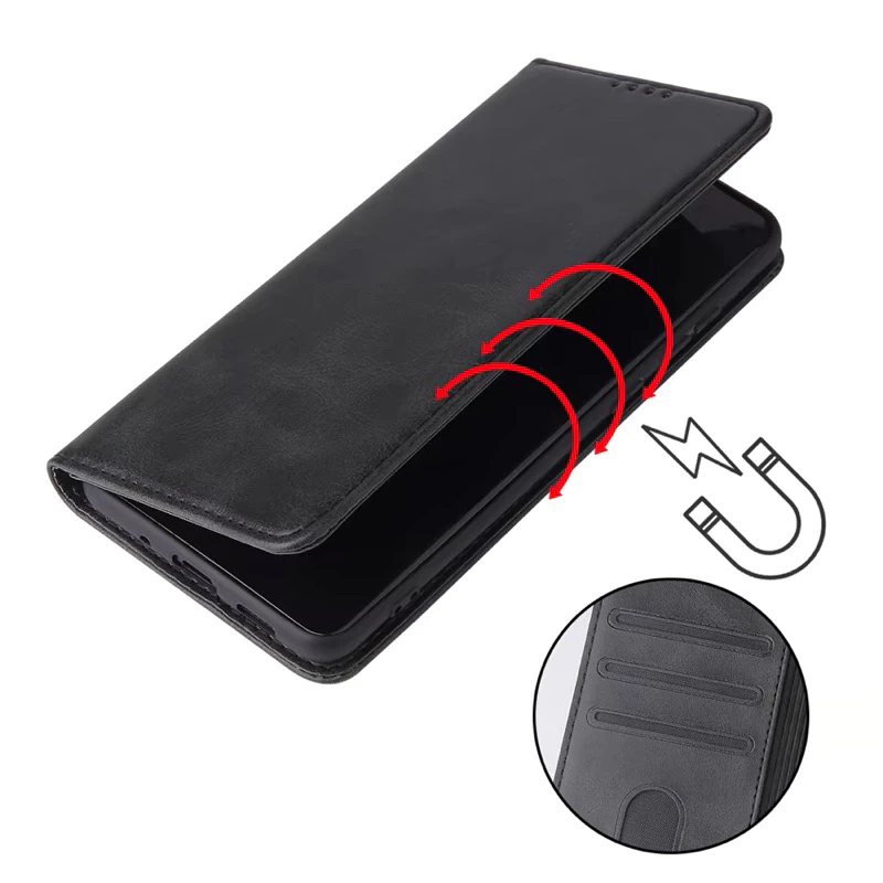 Bao da gập 2 mặt cho Samsung A07 A17 – Có ngăn đựng thẻ tiện lợi, nam châm hít chắc chắn