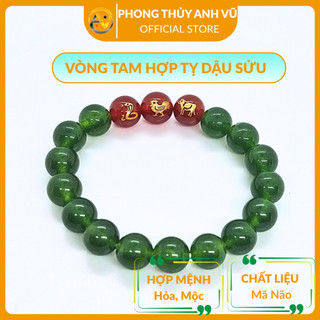 Vòng tay phong thủy mệnh mộc tỵ dậu sửu - chất liệu mã não xanh - size 8 10ly cho nữ may mắn