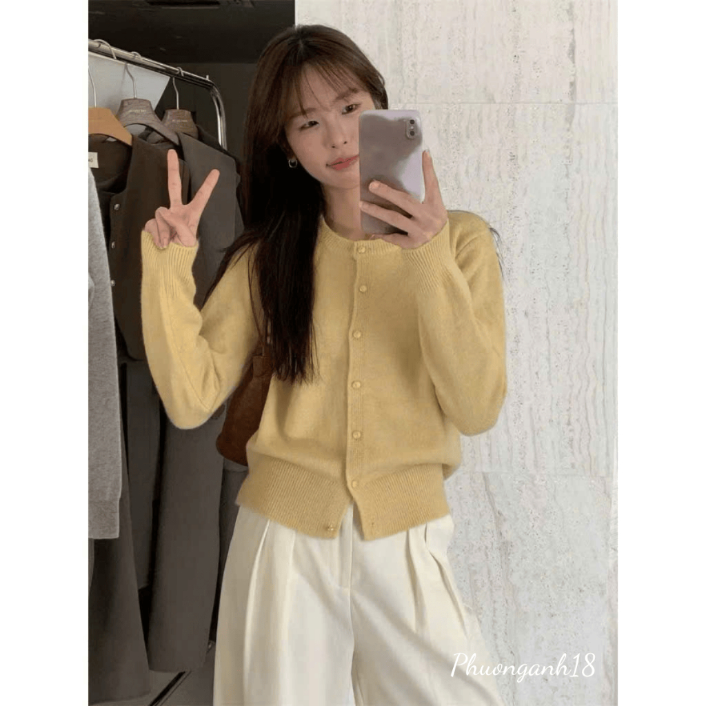 Áo Len Cdg dài tay cúc đồng Hàng QC chuẩn TAG “EGG” A013