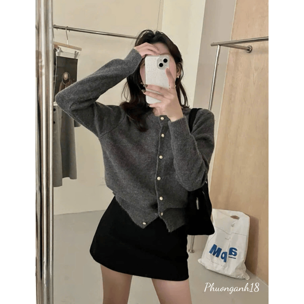 Áo Len Cdg dài tay cúc đồng Hàng QC chuẩn TAG “EGG” A013