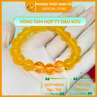 Vòng tay phong thủy mệnh thổ tam hợp tỵ dậu sửu - size 8 10ly cho nữ - may mắn tài lộc