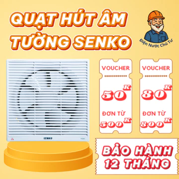 Quạt Hút Âm Tường SENKO H100 / H150 / H200 / H250 – Hút Mạnh, Chính Hãng, Bảo Hành 24 Tháng