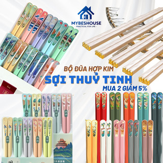 Bộ đũa ăn cơm hợp kim sợi thuỷ tinh kháng khuẩn, chống ẩm mốc chịu được nhiệt độ cao sang trọng