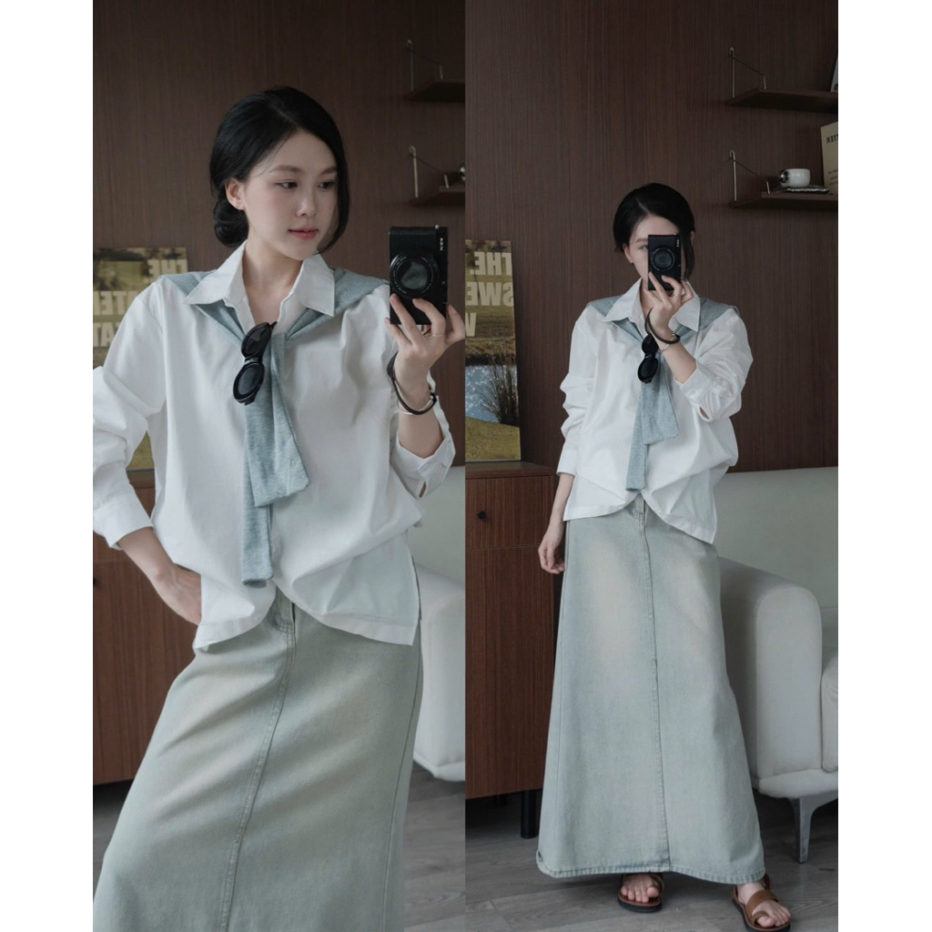 (Loại đẹp) Khăn choàng chất dày dặn thun nỉ phối nhiều kiểu 7 màu Nữ the.sweaterweather TSW