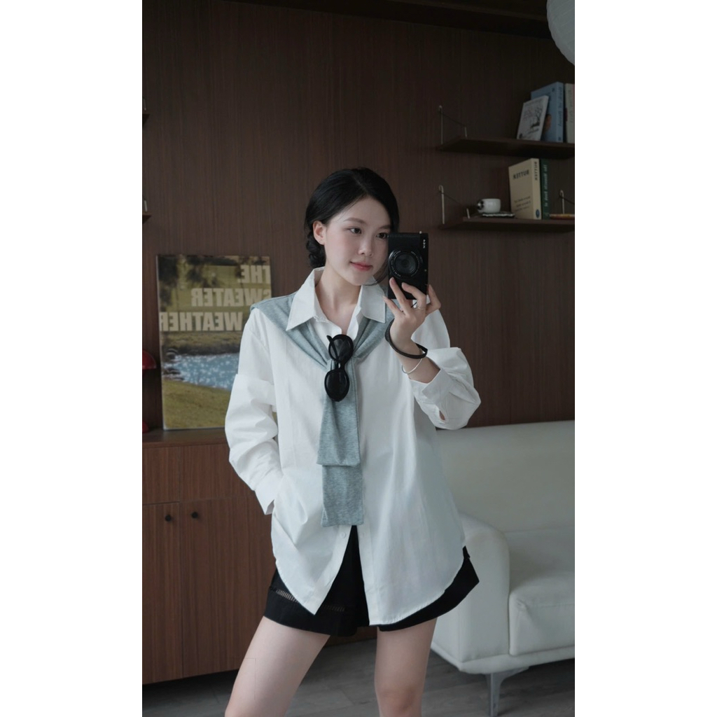 (Loại đẹp) Khăn choàng chất dày dặn thun nỉ phối nhiều kiểu 7 màu Nữ the.sweaterweather TSW