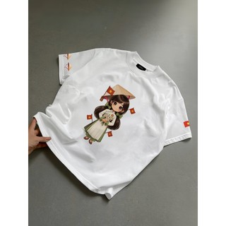 Áo Thun Nữ In Cô Gái Cờ Đỏ Sao Vàng Cao Cấp CHEPOL Unisex 100% Cotton Thoáng Mát,Thấm Hút,Cổ Tròn Form Oversize CP_12490