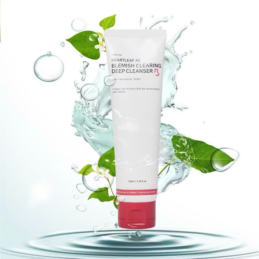 Bộ đôi detox sạch sâu da C'NEW LAB: Sữa rửa mặt da dầu mụn (100ml) và Toner pad Exosome (70 miếng/140ml)