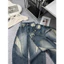 Quần jeans suông cut out phối màu