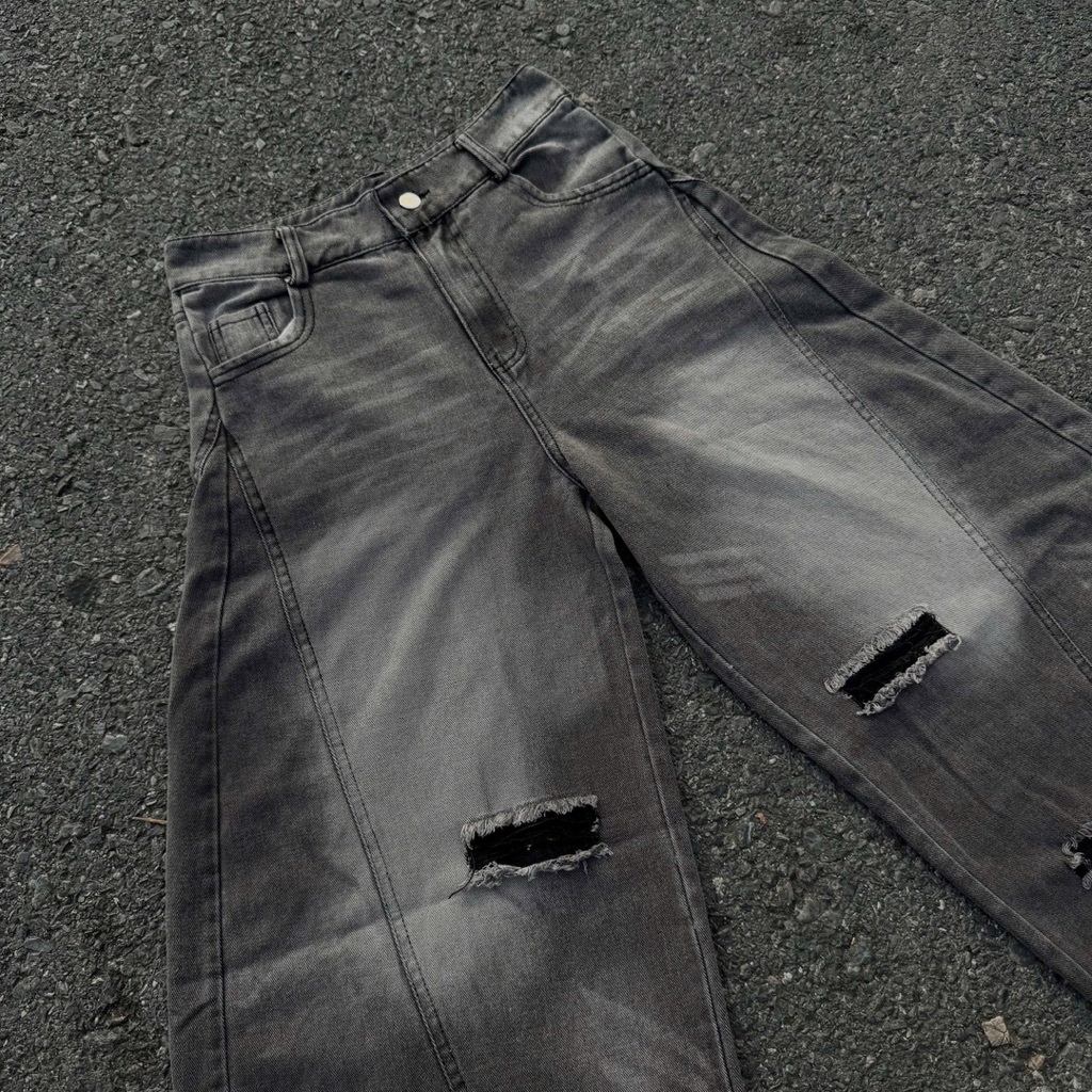 Quần Jeans form ống cong Nam, Nữ - Streetwear Jean - Bumbum Clothing