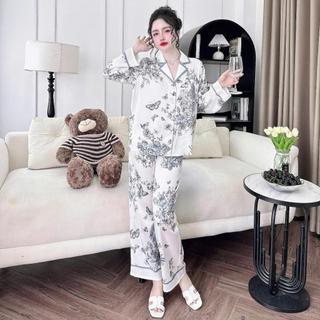 ĐỒ BỘ PIJAMA FORM RỘNG. TAY DÀI CỔ VUÔNG. Cổ Áo Vuông Nhọn. Quần Dài Có Túi. Lụa Latin Cao Cấp.