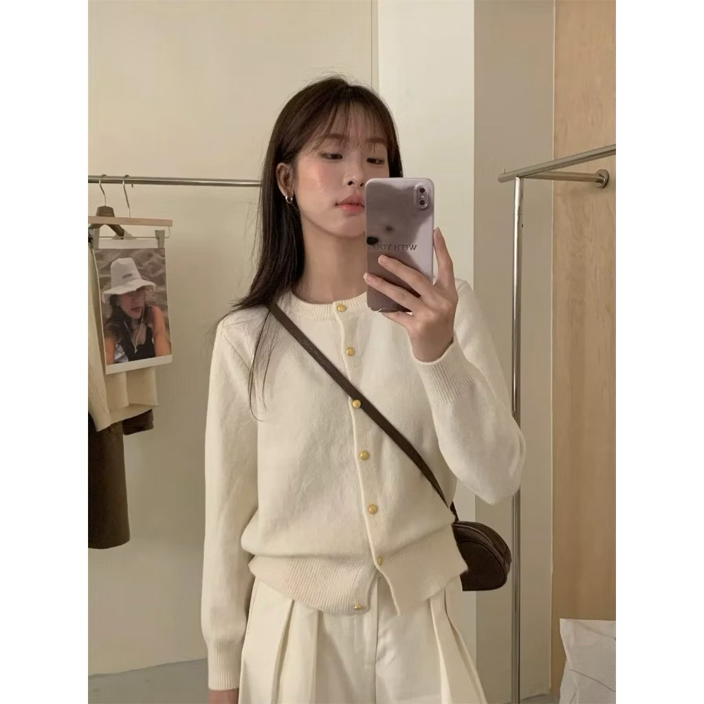Áo Len Cdg dài tay cúc đồng Hàng QC chuẩn TAG “EGG” A013