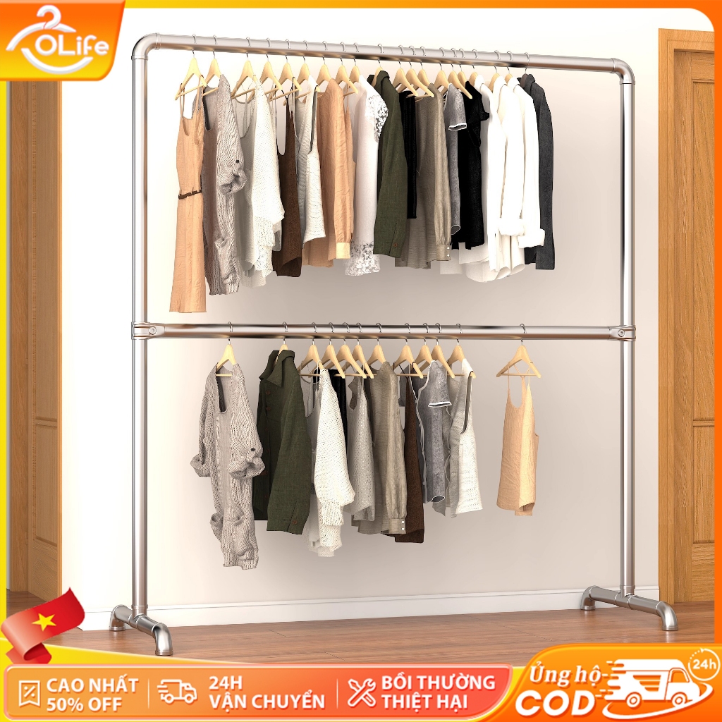 𝐎𝐥𝐢𝐟𝐞 Giá Treo Đồ Ống Thép Cây Phơi Quần Áo Siêu Ổn Định Và Bền Giá Phơi Quần Áo Nhiều Kích