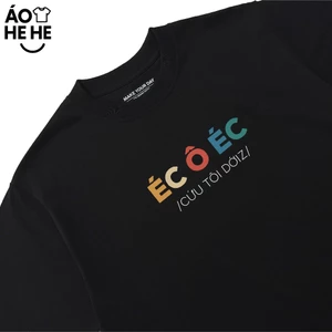 Áo Thun In Chữ Hài Hước Éc Ô Éc Cứu Tôi Dới Câu Nói Text Hài Nam Nữ Form Rộng Cotton 250gsm In Theo Yêu Cầu