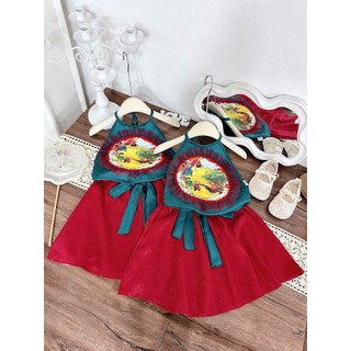 Set yếm in hình trung thu cho bé gái đi chơi,chụp hình xinh xắn 8-30kg B15