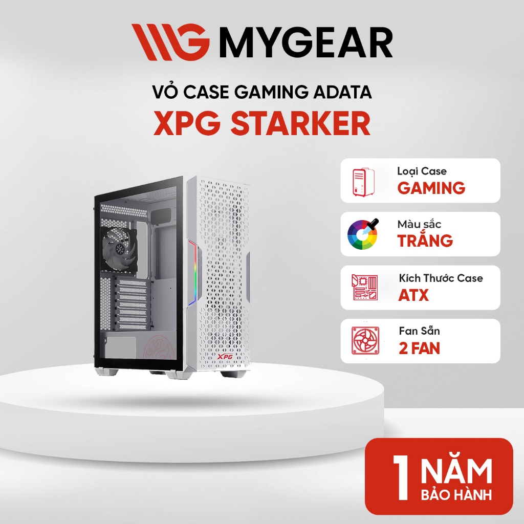 Vỏ máy tính Case XPG INVADER STARKER AIR Trắng (ATX/Mid-Tower) Sẵn 2Fan ...