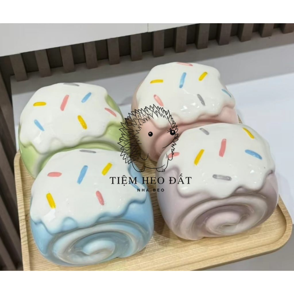 Heo Đất Bánh Cuộn Nhiều Màu Bát Tràng – Siêu Xinh, Giá Rẻ, Decor Cực Yêu
