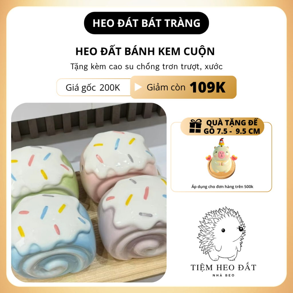 Heo Đất Bánh Cuộn Nhiều Màu Bát Tràng – Siêu Xinh, Giá Rẻ, Decor Cực Yêu