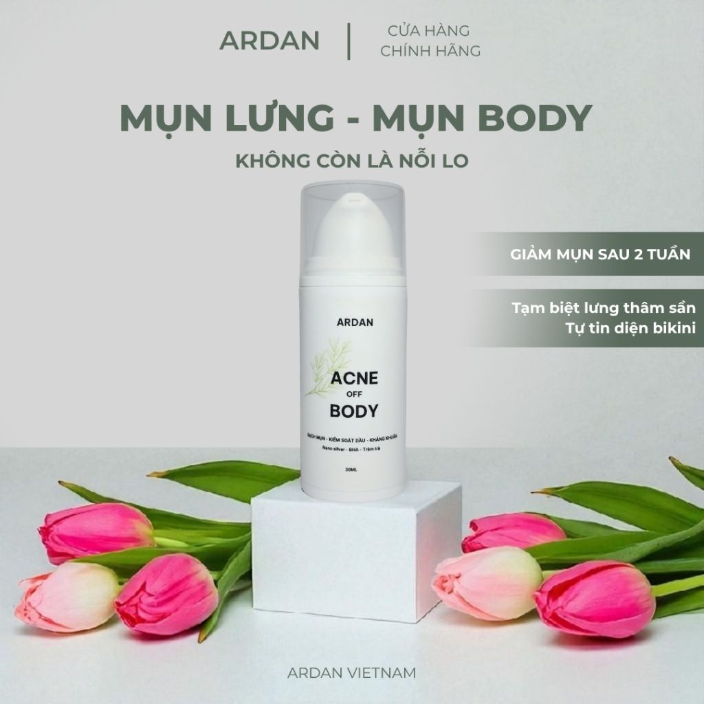 Gel ACNE OFF BODY ARDAN 20ml - Sạch Mụn Lưng, Mụn Cơ Thể, Tự Tin Khoe Body