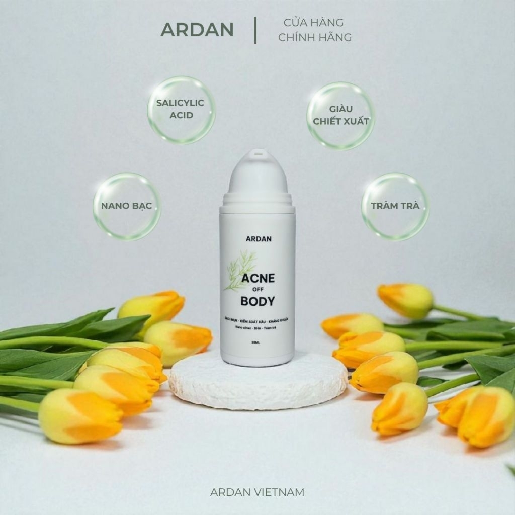 Gel ACNE OFF BODY ARDAN 20ml - Sạch Mụn Lưng, Mụn Cơ Thể, Tự Tin Khoe Body
