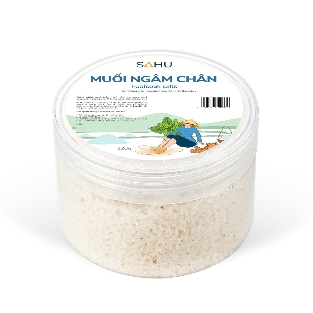 Muối ngâm chân Sahu giúp thư giãn, lưu thông khí huyết Foot Soak Salt