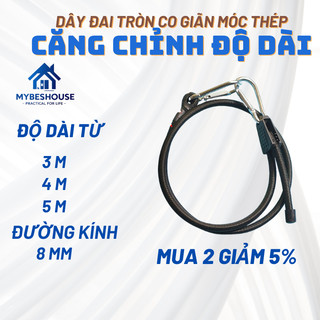 Dây co, dây thun điều chỉnh độ dài co giãn buộc hàng, hành lý móc sắt đa năng dành cho gia đình